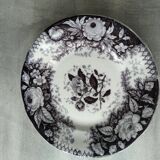 cinq assiettes faïence ancienne bleue