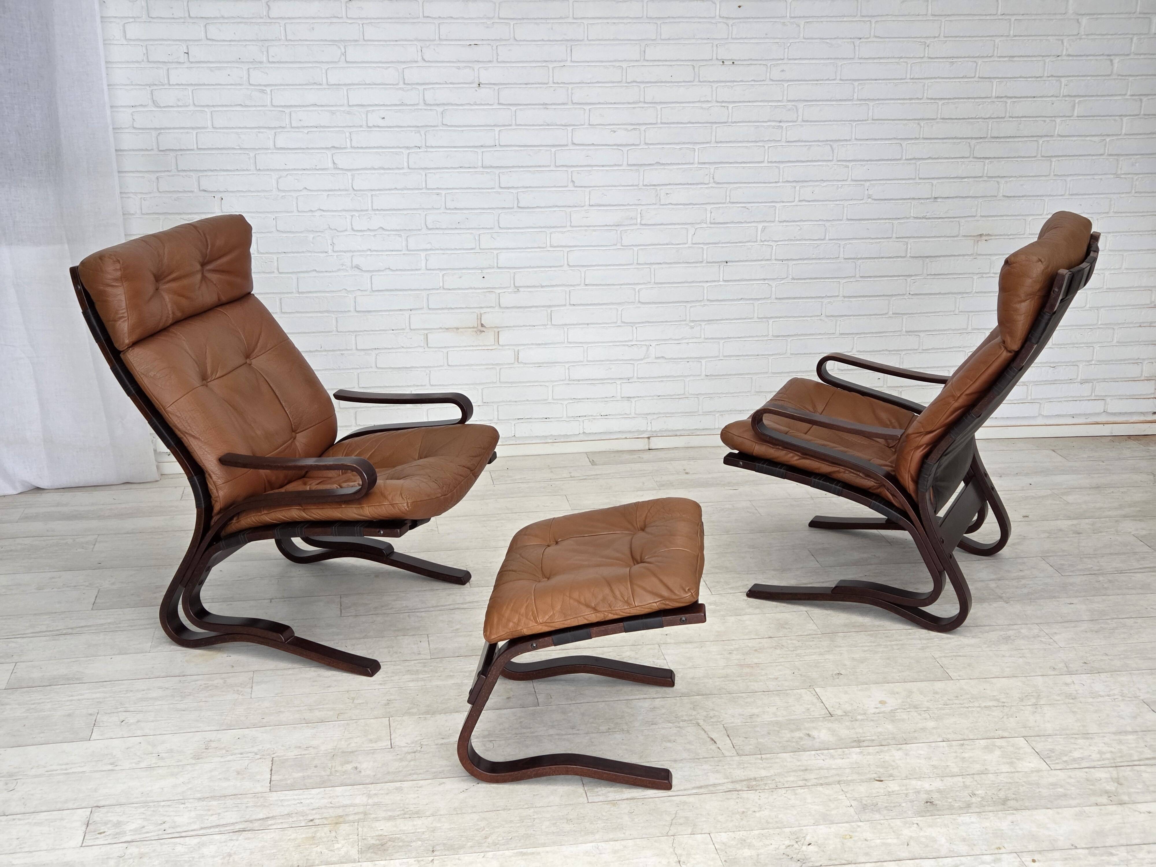 1970s, Norwegian design by Else & Nordahl Solheim, set of 2 chairs.