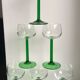 lot de 6 verres verts à vin blanc made in France années 60-70