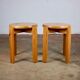 Pair of stackable pine stools