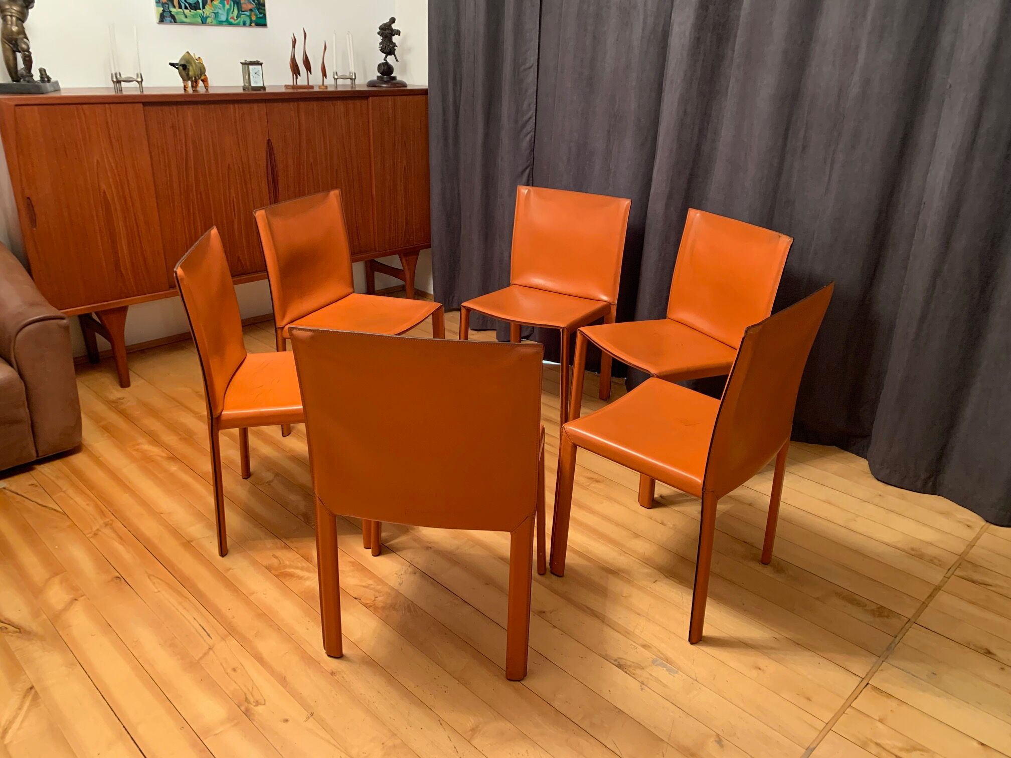 6 chaises Pasqualina par Grassi & Bianchi, Enrico Pellizzoni, Italie, années 1980.