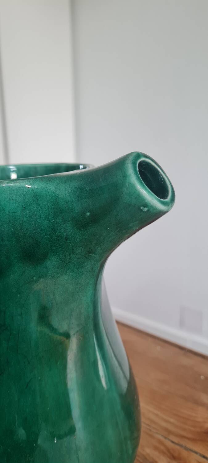 Enamelled stoneware pitcher