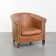 Vintage sheepskin club armchair in a beautiful light cognac colour