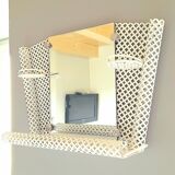 Perforated sheet metal bathroom shelf