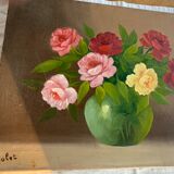 Table bouquet of roses by vintage Collet