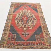 4x7 Navy Blue & Red Vintage Persian Rug, 136x224Cm