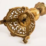 Pair of neo-Byzantine style gilt metal candlesticks. Late 19th century.