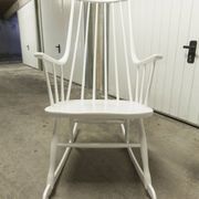 Grandessa rocking chair in white beech by Lena Larsson 1960 for Nesto