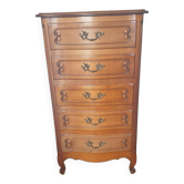 Chiffonnier / commode en merisier style louis xv