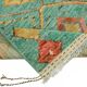 Handwoven Turkish Rustic 202 cm x 300 cm Turquoise Wool Carpet