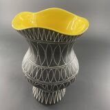 Jean de LESPINASSE (1896-1979). Bell-bottomed vase with corolla neck in glazed ceramic
