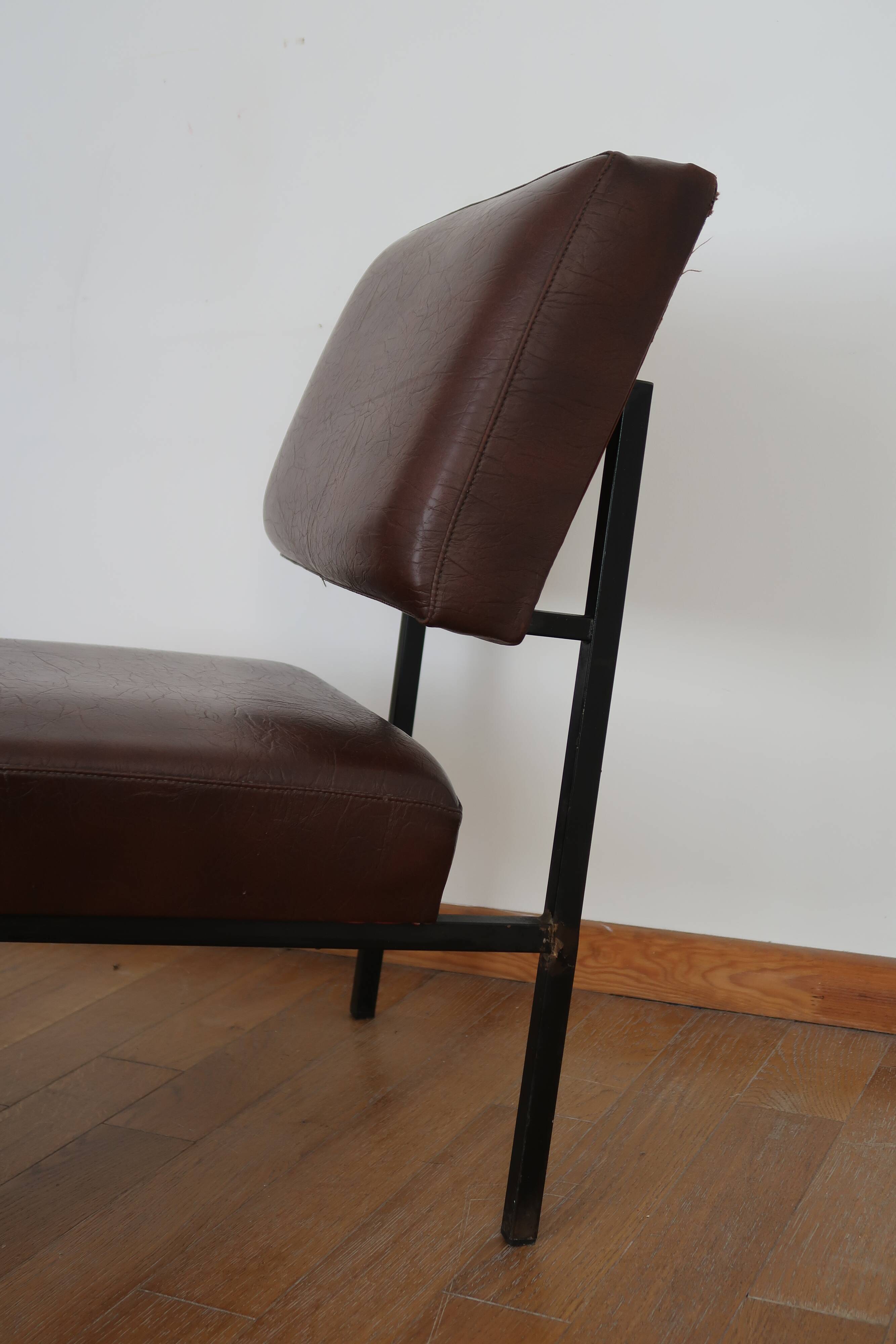 Paire de chauffeuse skaï 70's