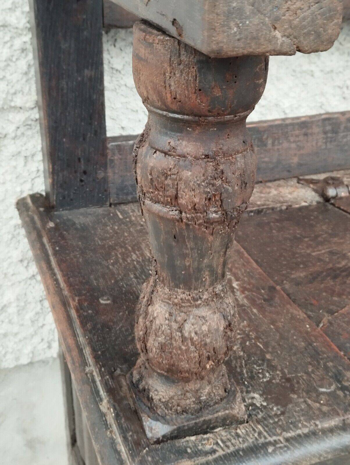 Gothic oak chest bench