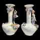 Paire de vases en barbotine