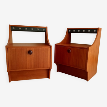 Pair of Scandinavian lighting bedside tables from the 60s