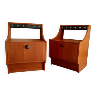 Pair of Scandinavian lighting bedside tables from the 60s