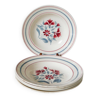 Lot of 5 Lunéville soup plates, Herblay model, 1950