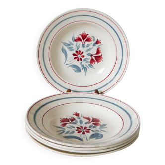 Lot de 5 assiettes creuses Lunéville modèle Herblay 1950