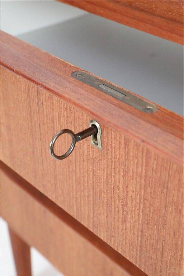 Tall mid-century teak secretary desk / Danish modern design / 1960s