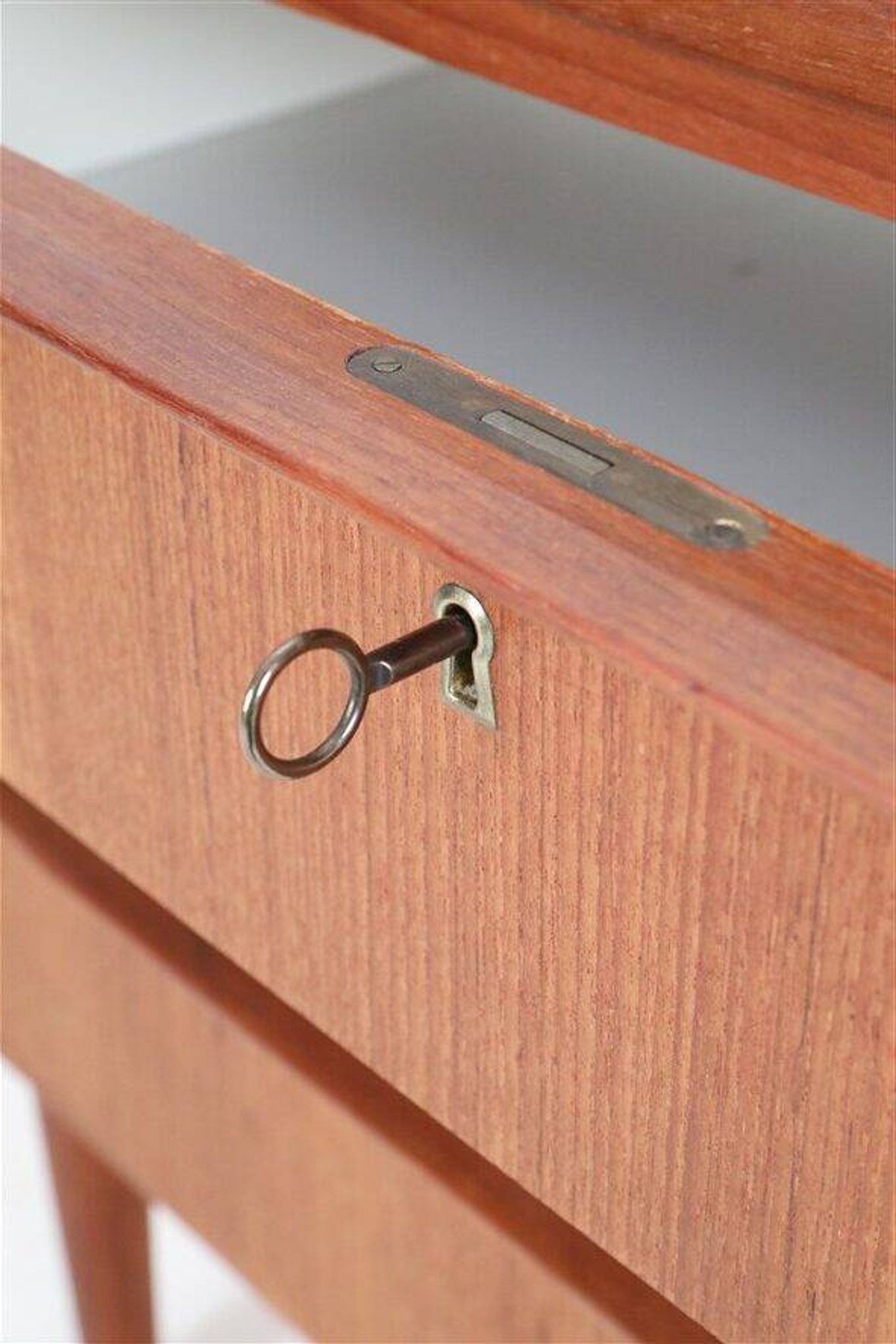 Tall mid-century teak secretary desk / Danish modern design / 1960s