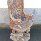 African wooden seat - tribal art from Benin