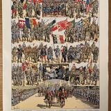 Set of 2 lithographs engravings on the First World War of 1928