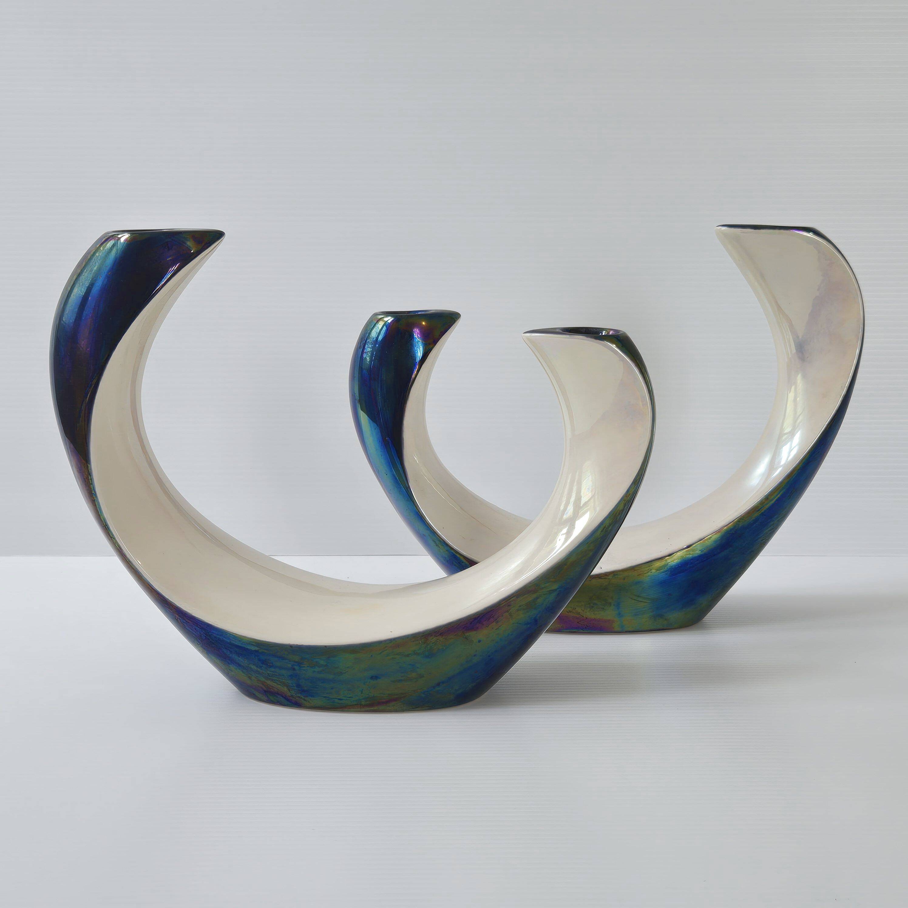 Pair of vintage Verceram candlesticks, 1960s