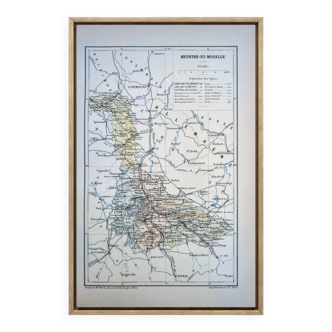 Printed in 1889, Meurthe-et-Moselle, old map.