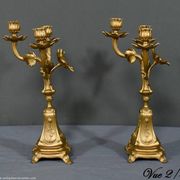 Paire de candélabres en régule doré et onyx – 1940