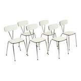 Set of 6 Gray Formica Chairs Chrome Dining Room Chairs Sixties