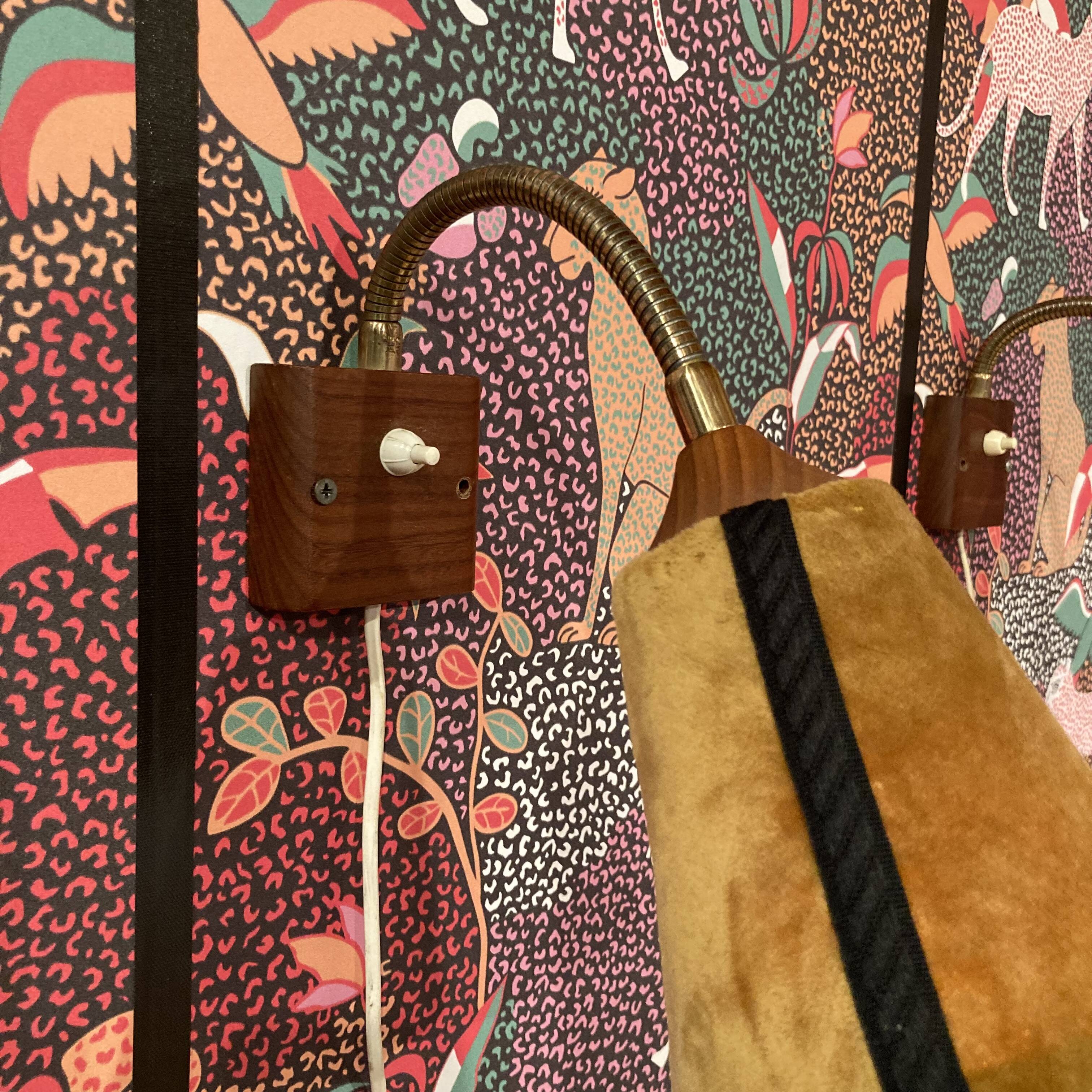 Pair of modular wall lights, Scandinavian design, 1950s.