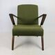Vintage olive green boucle armchair, 1970s