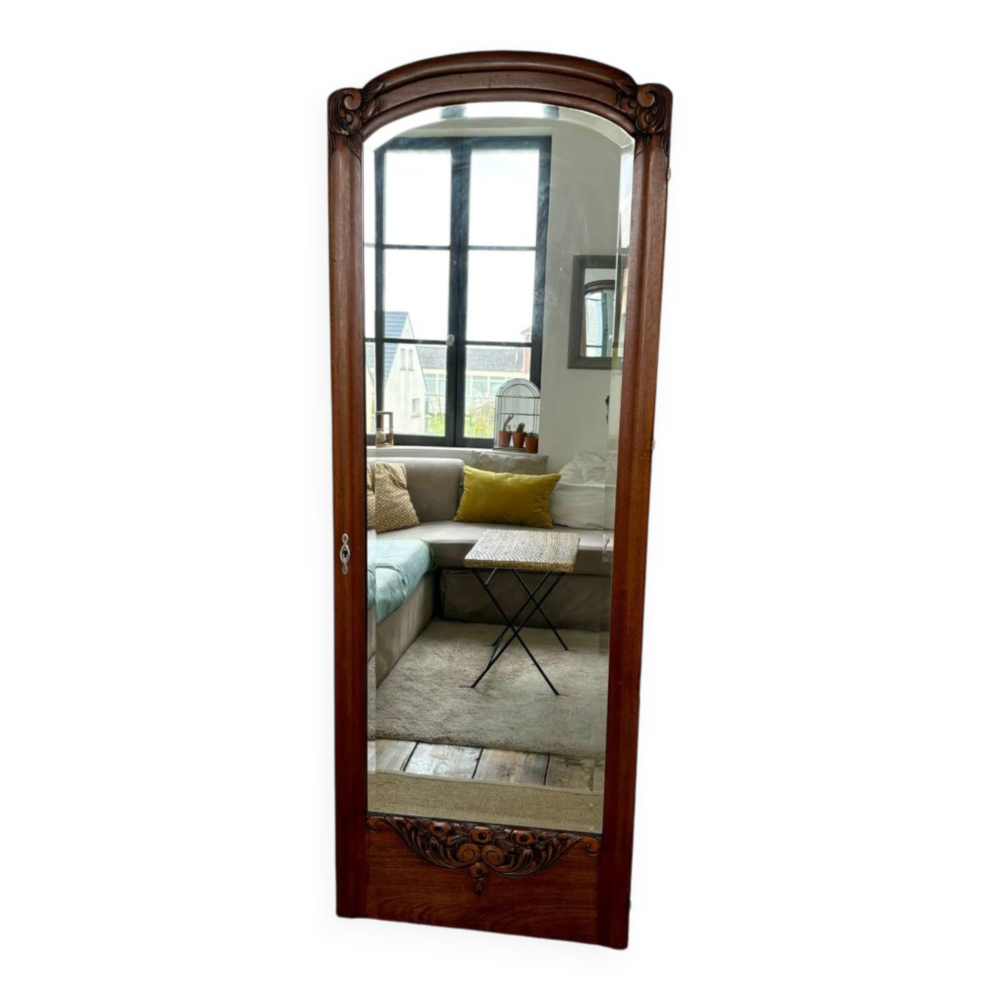 Grand miroir biseauté à poser