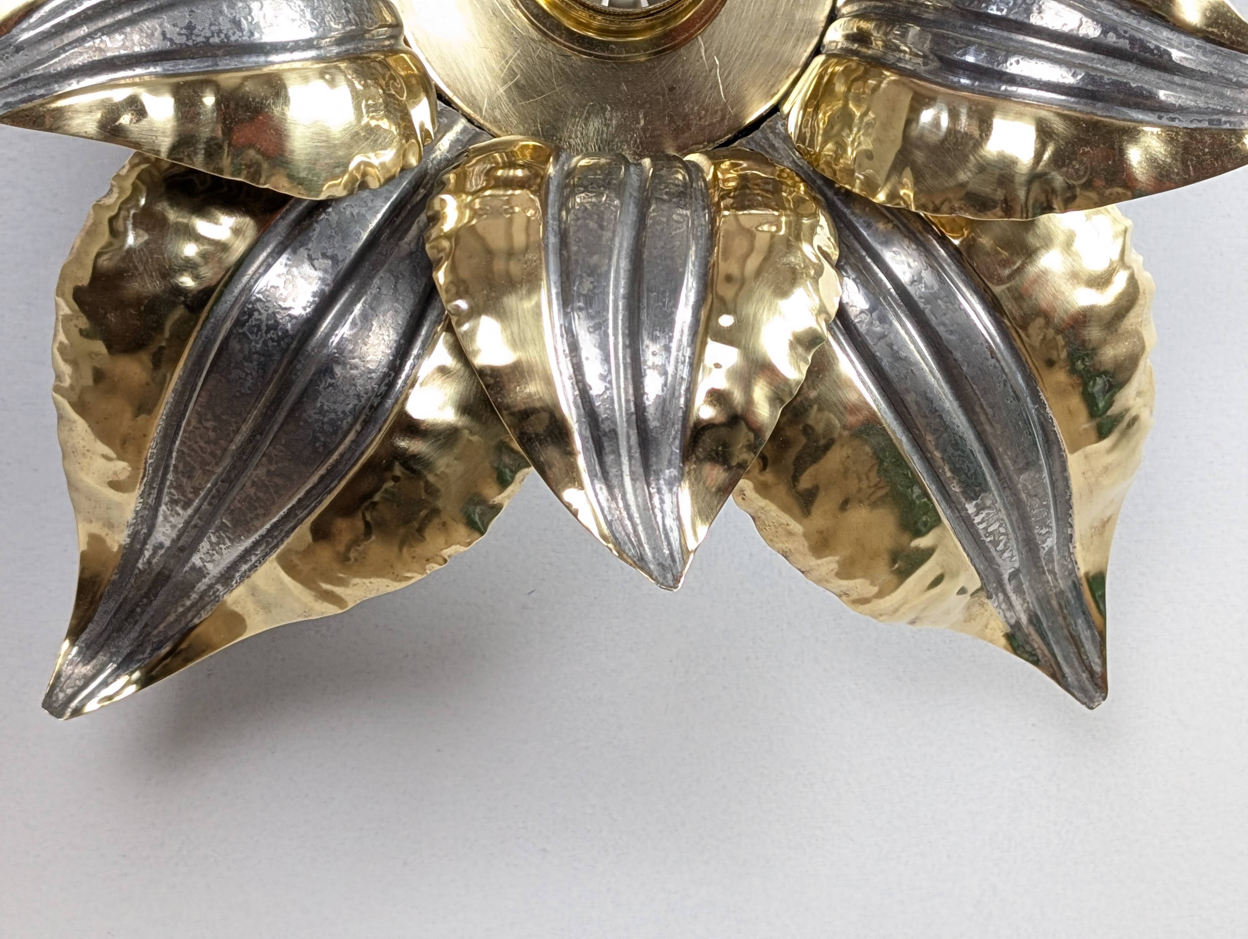 70's Brutalist Brass Wall/Ceiling Light