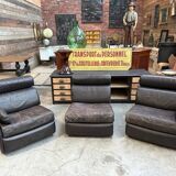 80s leather living room set