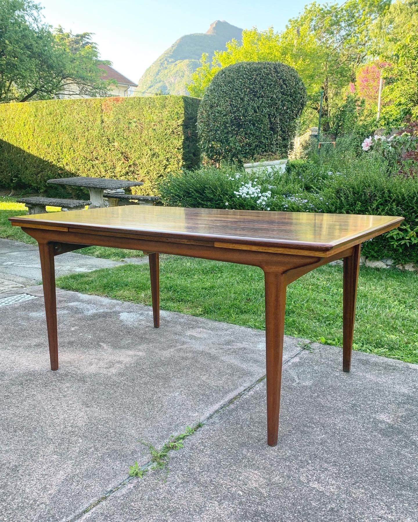 Rosewood table 60s with extensions of LB manufacturer