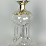Blown glass carafe and silver frame