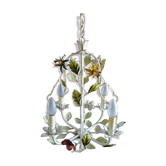 Lustre végétal à quatre feux en métal peint