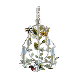 Four-burner vegetable chandelier in painted metal
