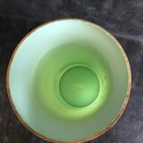 Vase Napoleon lll green opaline enamelled and gilded with fine gold