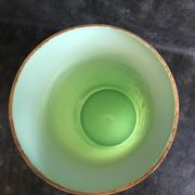 Vase Napoleon lll green opaline enamelled and gilded with fine gold