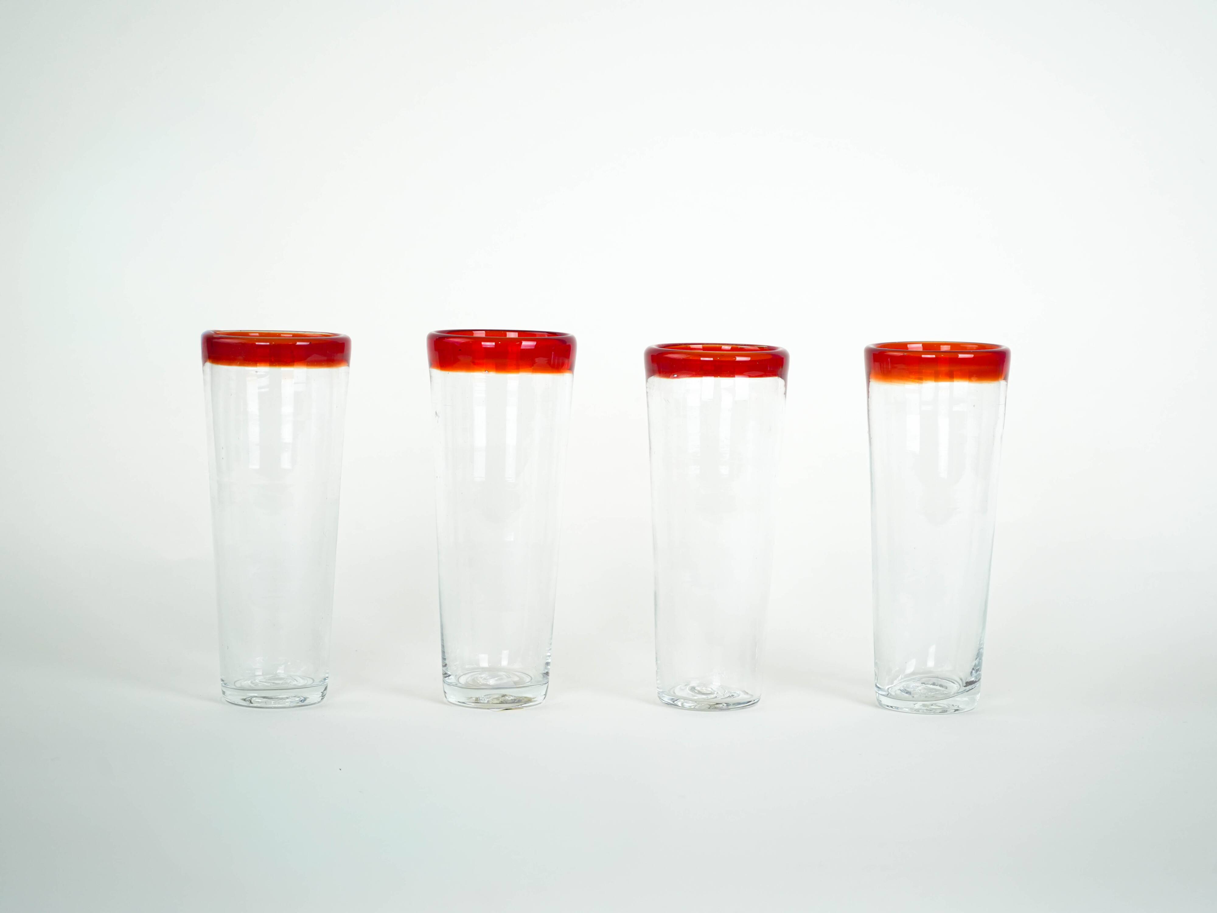 Set of four glasses, Italian design, 1970s, made in Italy