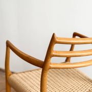 Fauteuil rare modèle 62 par Niels O. Møller en chêne, Danemark