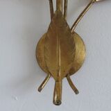 Applique fleur en métal doré années 70