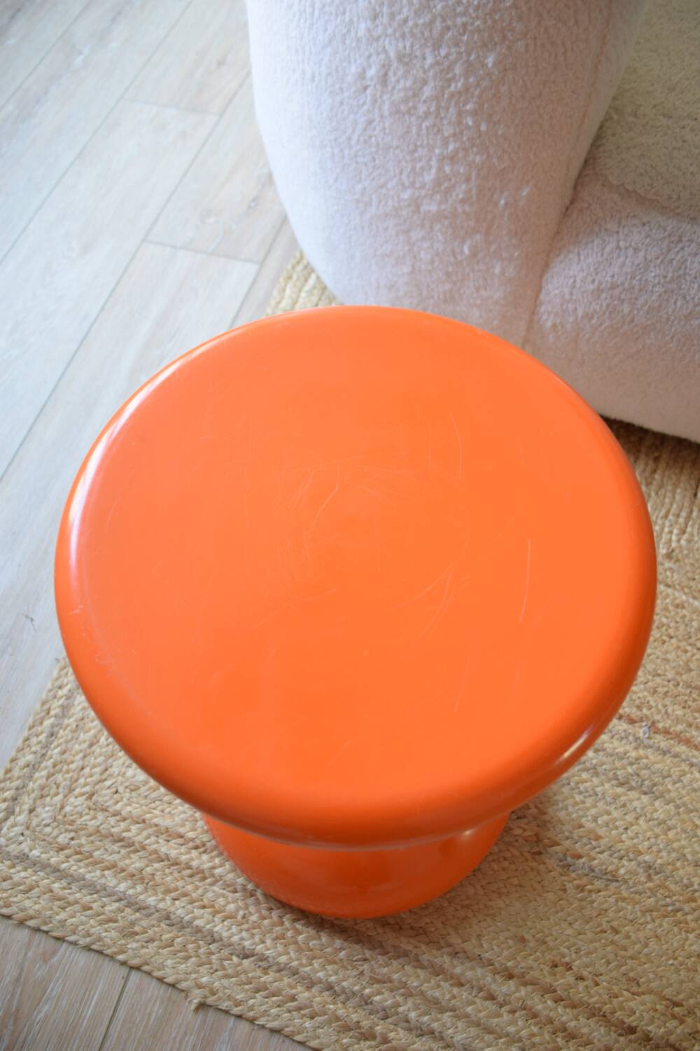 Tabouret Space Age orange dans le style Robur Sgabello Americano