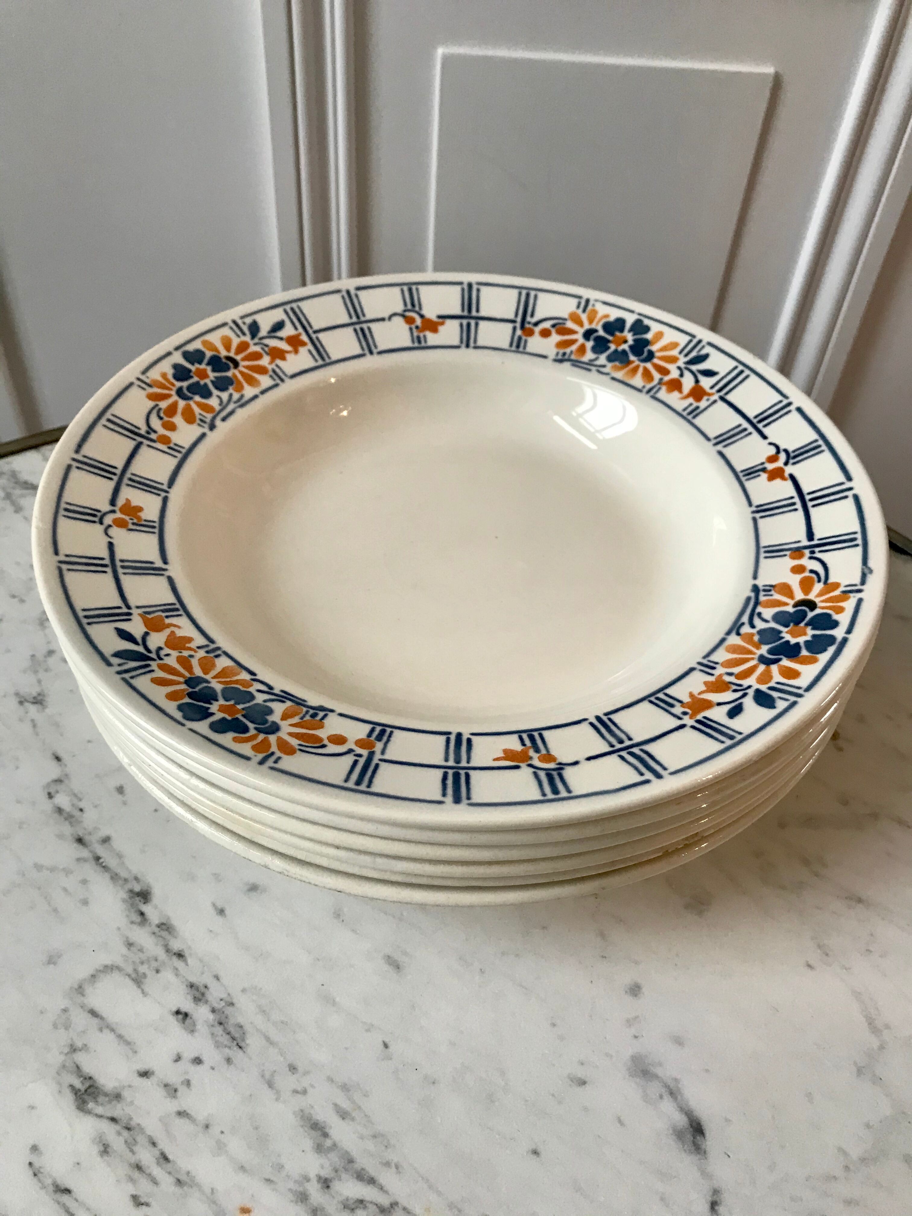 Lot of 6 hollow plates Badonvillier Granville