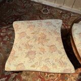 Bergère gondole Louis XVI avec son repose-pied en acajou