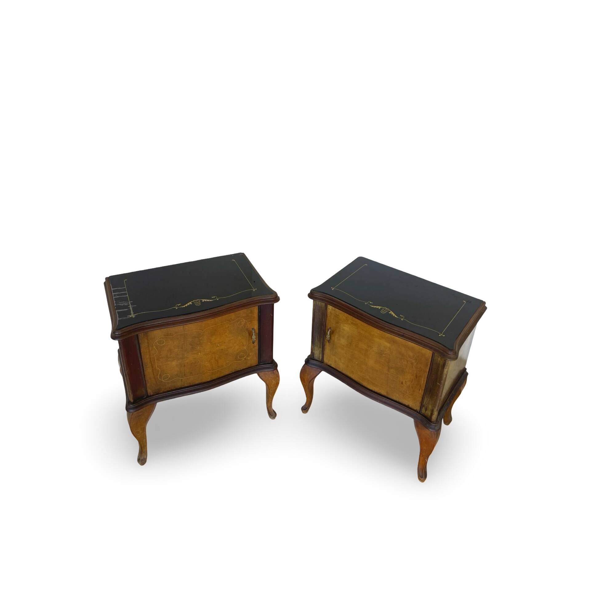 Tables de chevet/commodes Chippendale italiennes, années 1940/1950.