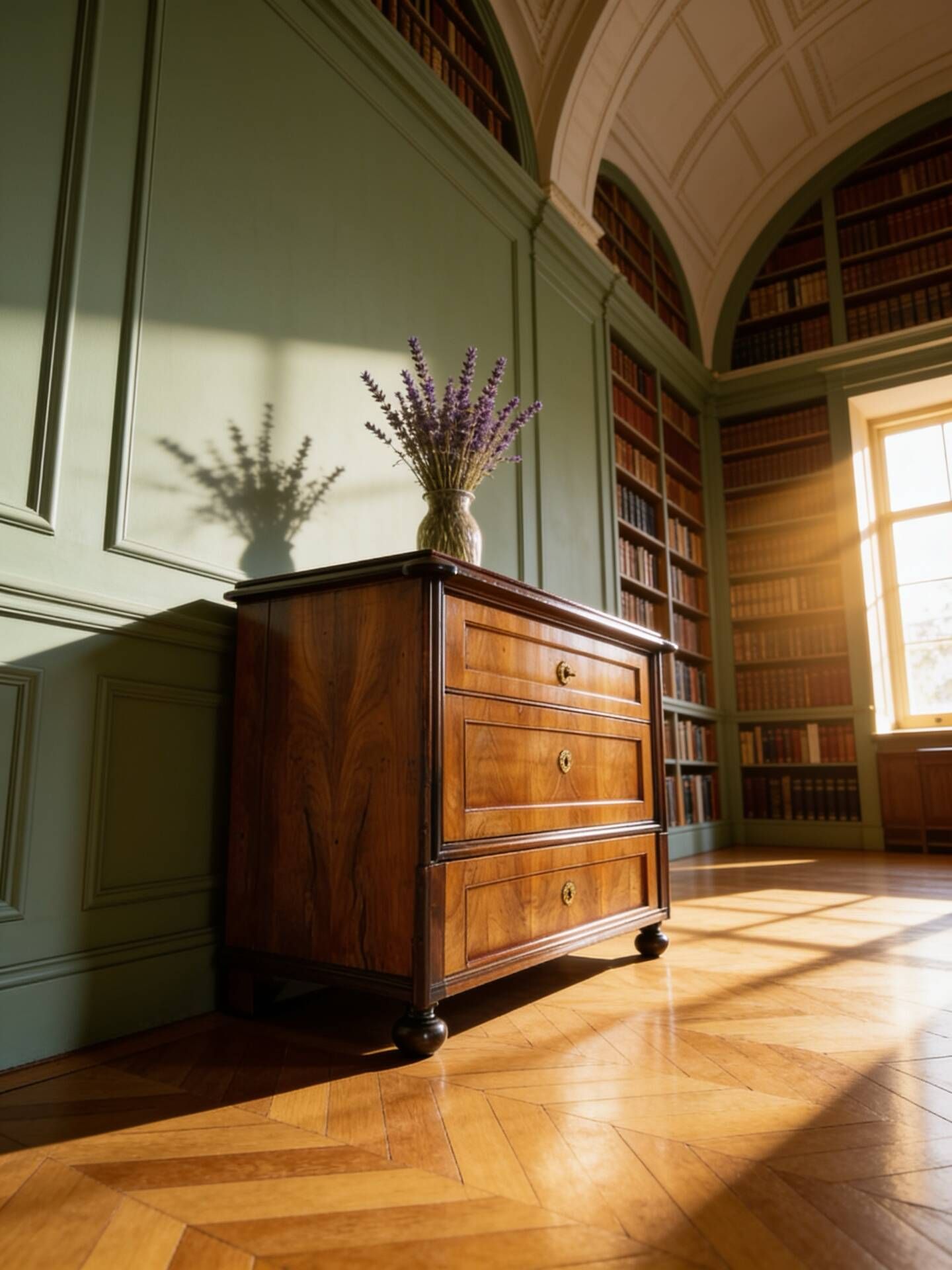 Small Antique walnut and walnut veneered Chest of Drawers – Neoclassic