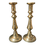 Pair of solid brass candlesticks
